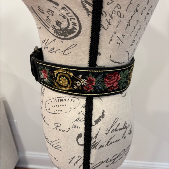 Laura Ashley Black Belt with Floral Embroidery - Picture 2 of 9